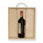 Preview: Wooden box with sliding lid for 3 bottles