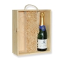Preview: Wooden box with sliding lid for 3 bottles