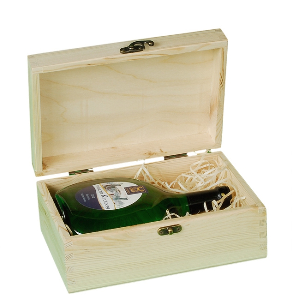 Wooden box with sliding lid for 1 Bocksbeutel-bottle
