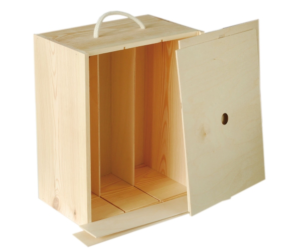 Wooden box with sliding lid for 6 bottles - Kopie - Kopie - Kopie