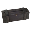 22A/Box mit Latten-Klappdeckel für 1,5 Liter Magnum Flasche - gebeizt SCHWARZ